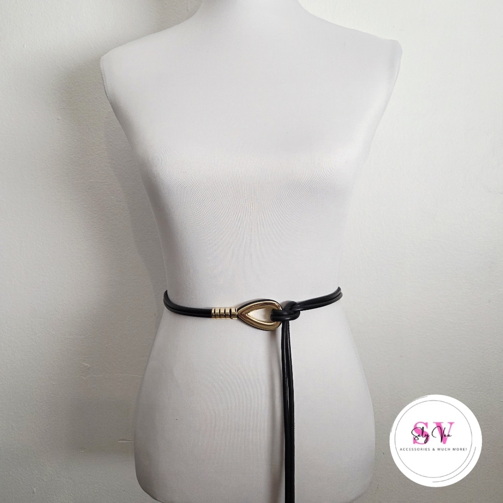 Black Knot Belt with Gold Accents